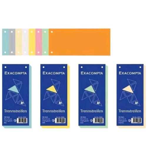 EXACOMPTA NATURE FUTURE DIVISORI ORIZZONTALI IN CARTONE ECOLOGICO 240X105 mm 2 FORI UNIVERSALI ARANCIONE CONF 100 Pz.