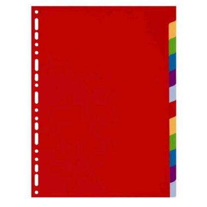 EXACOMPTA SOFT PLASTIC DIVISORIO IN PP 225X297 mm 12 TASTI COLORI ASSORTITI
