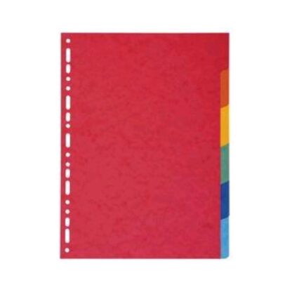 EXACOMPTA DIVISORI IN CARTONCINO RICICLATO 220GR 225X297 mm 10 TASTI COLORI ASSORTITI