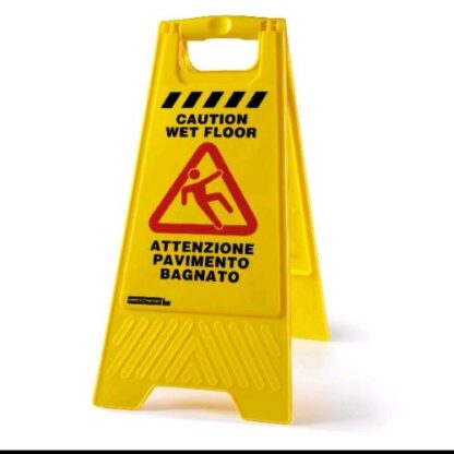 PERFETTO CARTELLO SEGNALATORE WET FLOOR IN PP GIALLO