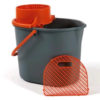 PERFETTO SECCHIO MONOVASCA DA 12 LT CON STRIZZATORE GRIGIO