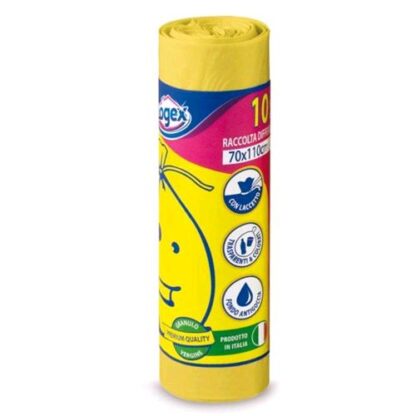 PETER PAN PLAST SACCHI IN HDPE PROFUMATO 70X110 CM ROTOLO A STRAPPO GIALLO CONF 10 Pz.