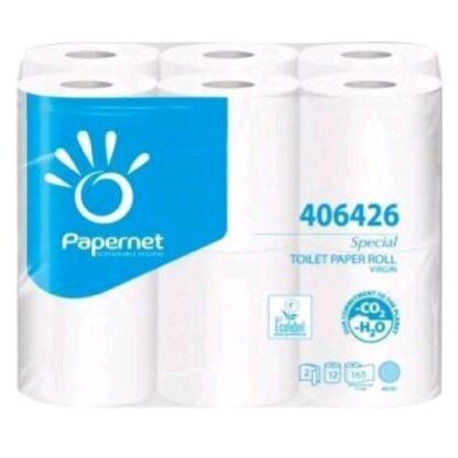 PAPERNET CARTA IGIENICA MICROGROFFRATA 2 VELI 18.20 MT 165 STRAPPI BIANCO CONF 12 Pz.