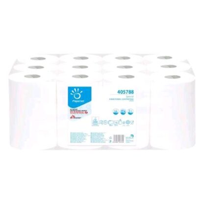 PAPERNET ASCIUGAMANI IN PURA CELLULOSA 2 VELI ROTOLO DA 68.99 MT 189 STRAPPI 21.5X36.5 CM BIANCO CONF 12 Pz.