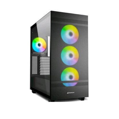 SHARKOON REBEL C50 RGB CASE FULL TOWER ATX MINI-ITX MICRO-ATX PANNELLO LATERALE IN VETRO TEMPERATO 4XVENTOLE PWM RGB 120MM 1XUSB-C 3.2 2XUSB-A 3.0 BLACK