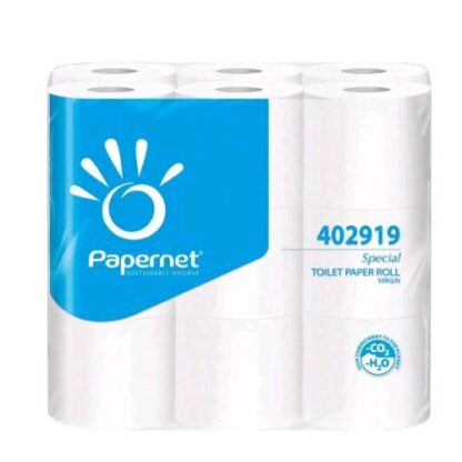PAPERNET CARTA IGIENICA MICROGROFFRATA 2 VELI 19.80 MT 180 STRAPPI BIANCO CONF 18 Pz.