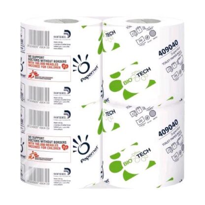 PAPERNET CARTA IGIENICA IN PURA CELLULOSA 2 VELI MICROGROFFATA 27.50 MT 250 STRAPPI BIANCO CONF 96 Pz.