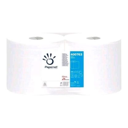 PAPERNET BOBINA ASCIUGATUTTO IN PURA CELLULOSA 2 VELI MICROGROFFRATA 823 STRAPPI 25.8X35.5 CM BIANCO CONF 2 Pz.