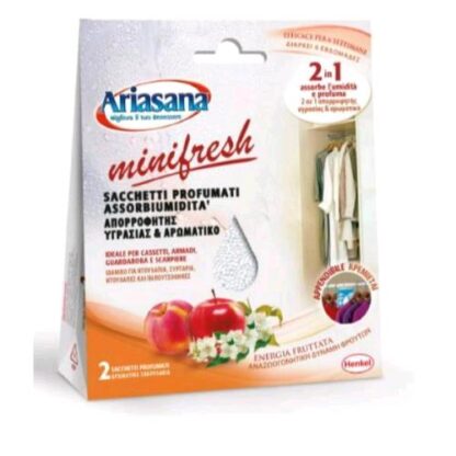 ARIASANA MINIFRESH ASSORBIUMIDITA PER ARMADI SACCHETTI DA 50 GR ENERGIA FRUTTATA CONF 2 Pz.