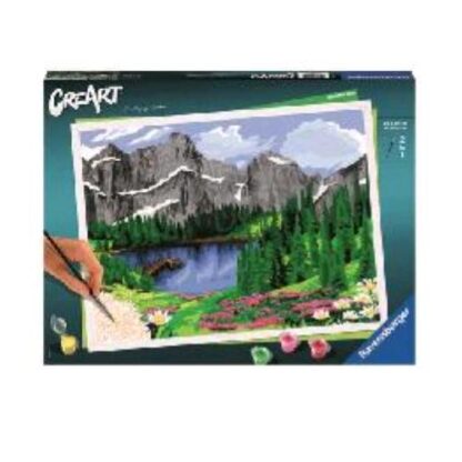 RAVENSBURGER CREART LE DOLOMITI KIT PER DIPINGERE CON I NUMERI CON TAVOLA PRESTAMPATA 40X30 CM COLORI E PENNELLO