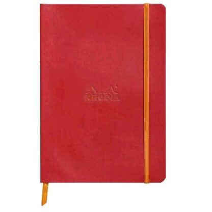 RHODIA RHODIARAMA TACCUINO FILOREFE 90 GR 150X210 mm A5 160 PAGINE A RIGHE COPERTINA MORBIDA CON ELASTICO ROSSO PAPAVERO