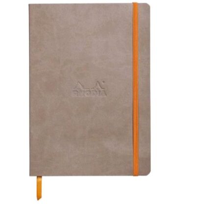 RHODIA RHODIARAMA TACCUINO FILOREFE 90 GR 150X210 mm A5 160 PAGINE A RIGHE COPERTINA MORBIDA CON ELASTICO TORTORA