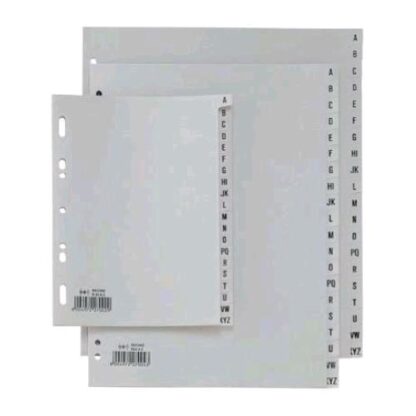 SEI ROTA RECORD INTERCALARI ALFABETICI A-Z IN PLASTICA 210X297 mm A4 CON FORATURA UNIVERSALE BIANCO CONF 20 Pz.