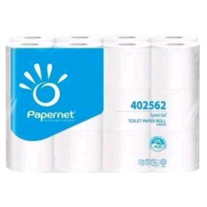 PAPERNET CARTA IGENICA IN PURA CELLULOSA 2 VELI MICROGOFFRATA 38.50MT 350 STRAPPI BIANCO CONF 24 Pz.