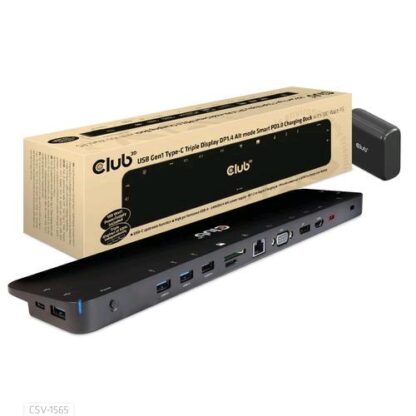 CLUB 3D CSV-1565 DOCKING STATION USB-C GEN 1 TRIPLE DISPLAYPORT 100 W POWER SUPPLY