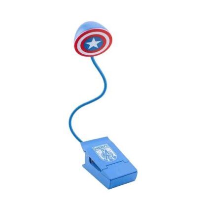 PALADONE PP9840MA LAMPADA DA LETTURA MARVEL CAPTAIN AMERICA CON CLIP BLU