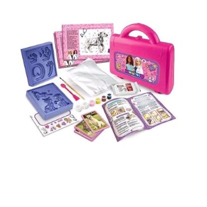 CLEMENTONI BARBIE VETERINARIA KIT CON STAMPINI GESSO PASTA PER MODELLARE E TAVOLE ANATOMICHE