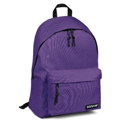 LEBEZ NORTHPOINT ZAINO IN POLIESTERE CHIUSURA A DOPPIA ZIP TASCA FRONTALE DORSO IMBOTTITO VIOLA