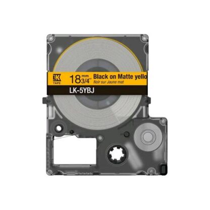 EPSON LABELWORKS LK-5YBJ MATTE TAPE ROTOLO NERO SU GIALLO OPACO 18mm x 8 MT PERL W-C410 LW-C610