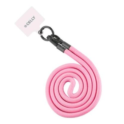 CELLY FREEDOM LACET LACCIO DA COLLO PER SMARTPHONE CON GANCI IN METALLO REMOVIBILI PINK