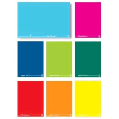 PIGNA COLOURS QUADERNO PUNTO METALLICO 80GR 150X210 mm A5 40 FOGLI A RIGHE 1R COLORI ASSORTITI CONF 10 Pz.