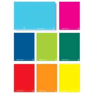 PIGNA COLOURS QUADERNO PUNTO METALLICO 80GR 150X210 mm A5 40 FOGLI A QUADRETTI 5M COLORI ASSORTITI CONF 10 Pz.
