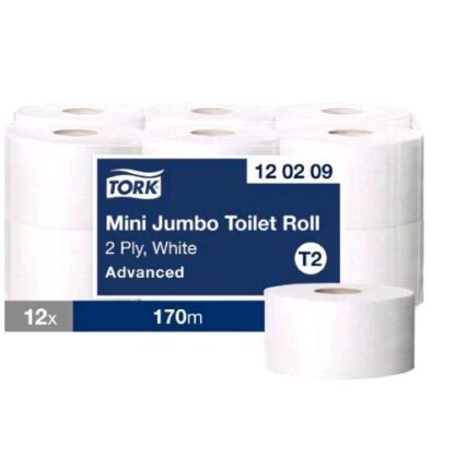 TORK CARTA IGIENICA MINI JUMBO 2 VELI 170 MT BIANCO CONF 12 Pz.