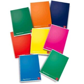 PIGNA COLOURS QUADERNO PUNTO METALLICO 80 GR 148X210 mm A5 20 FOGLI A RIGHE 0C COLORI ASSORTITI CONF 10 Pz.