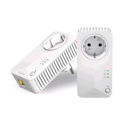 STRONG POWERLINE 600 V2 KIT DUE ADATTATORI 600 MBIT/S 2 PORTE ETHERNET LAN PLUG&PLAY BIANCO