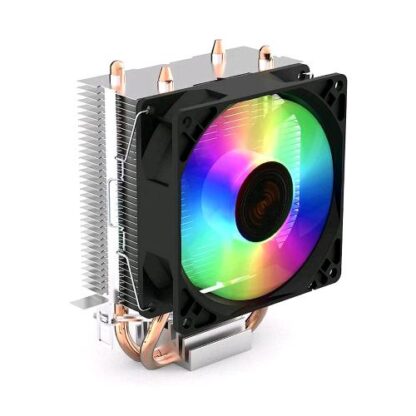 NOUA JOTUN DISSIPATORE DI RAFFREDDAMENTO PER CPU TDP 85W 2 TUBI DI CALORE A CONTATTO DIRETTO E VENTOLA DA 90 MM LED ARCOBALENO FISSI COMPATIBILE CON INTEL 1700 1200 775 115X AMD AM5 AM4 AM3 AM2 SILVER BLACK