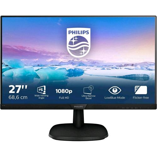 PHILIPS 273V7QDSB 27" LED IPS FORMATO 16:9 CONTRASTO 1.000:1 1xVGA 1xHDMI 1xDVI COLORE NERO GARANZIA ITALIA