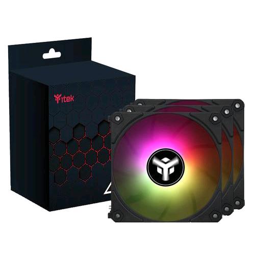 ITEK UW12 KIT 3 VENTOLE 120MM ILLUMINAZIONE LED ARGB COLORE NERO