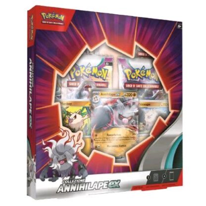POKEMON EX BOX CON 4 BUSTE D'ESPANSIONE E 3 CARTE SPECIALI