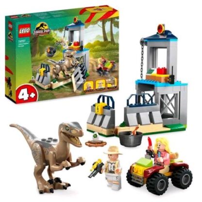 LEGO JURASSIC WORLD LA FUGA DEL VELOCIRAPTOR CON 2 MINIFIGURE