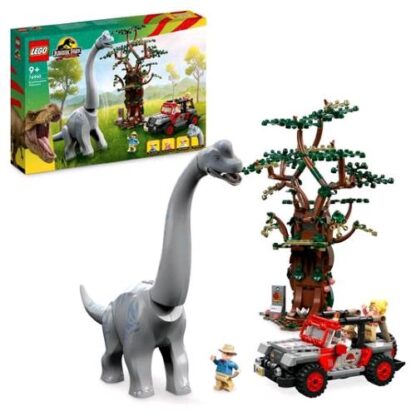 LEGO JURASSIC WORLD LA SCOPERTA DEL BRACHIOSAURO CON JEEPP GIOCATTOLO E 3 MINIFIGURE