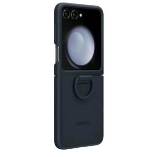 SAMSUNG GALAXY Z FLIP5 SILICONE CASE RING CUSTODIA PIEGHEVOLE CON ANELLO INDIGO BLU