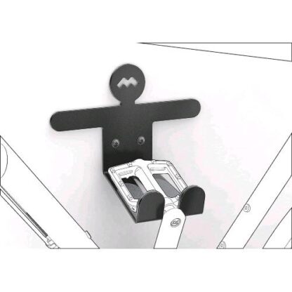 MELICONI MYBIKE SUPPORTO UNIVERSALE PER PEDALE DA PARETE, SUPPORTO PORTABICI DA MURO DA ESTERNO E INTERNO, SUPPORTO PREMONTATO IN ACCIAIO, 2 ADESIVI SALVAMURO INCLUSI, PORTATA 30 KG, NERO
