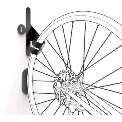 MELICONI MYBIKE SUPPORTO UNIVERSALE PER BICICLETTA DA PARETE, SUPPORTO PORTABICI DA MURO DA ESTERNO E INTERNO, SUPPORTO PREMONTATO IN ACCIAIO, 2 ADESIVI SALVAMURO INCLUSI, PORTATA 30 KG, NERO
