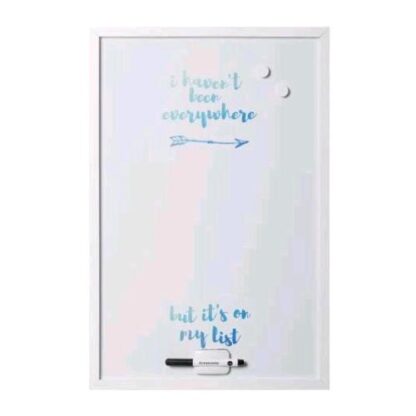 BI-OFFICE TRAVEL LOVERS LAVAGNA BIANCA MAGNETICA CANCELLABILE A SECCO IN MELAMINA 60X40 CM CORNICE IN MDF