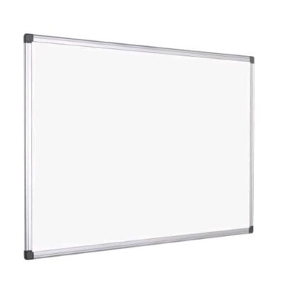 BI-OFFICE MAYA LAVAGNA MAGNETICA LACCATA 60X45 CM CORNICE IN ALLUMINIO CON VASSOIO PORTAPENNE E KIT PER FISSAGGIO BIANCO