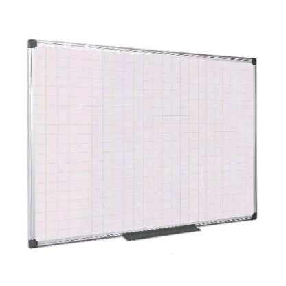 BI-OFFICE MAYA LAVAGNA MAGNETICA QUADRETATA 60X45 CM CORNICE IN ALLUMINIO BIANCO