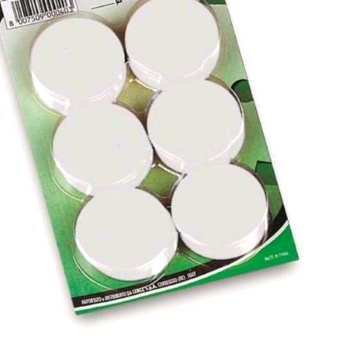 LEBEZ BOTTONI MAGNETICI IN PLASTICA DIAMETRO 30 mm BIANCO CONF 12 Pz.