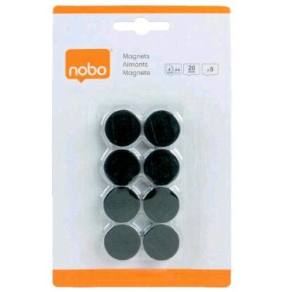 NOBO BOTTONI MAGNETICI IN PLASTICA DIAMETRO 20 mm NERO CONF 8 Pz.