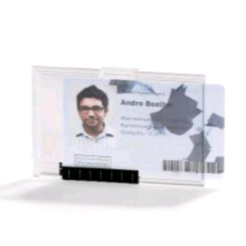 DURABLE PORTABADGE PUSHBOX MONO IN PLASTICA 54X87 mm TRASPARENTE CONF 10 Pz.