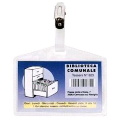 SEI ROTA PASS 3P PORTABADGE IN PVC 60X95 mm CON PINZETTA TRASPARENTE CONF 10 Pz.