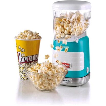ARIETE 2956 POP CORN MAKER PARTY TIME MACCHINA PER POP CORN 1.100 W AD ARIA CALDA PRONTI IN 2 MUNUTI AZZURRO