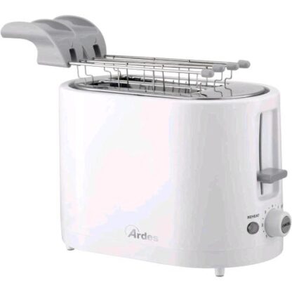 ARDES ARTOAST01 TOSTO SLEEK TOSTAPANE ELETTRICO 2 FETTE 7 LIVELLI DI TOSTATURA 700W PINZE IN ACCIAIO BIANCO