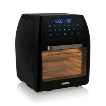 PRINCESS AEROFRYER OVEN FRIGGITRICE AD ARIA CAPACITA' 12LT 1800W CON CESTELLO PER FRIGGERE + 3 GRIGLIE CON OBLO' COLORE NERO