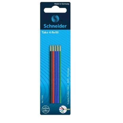 SCHNEIDER REFILL TAKE 4 TRATTO M INCHIOSTRO COLORI ASSORTITI CONF 5 Pz.