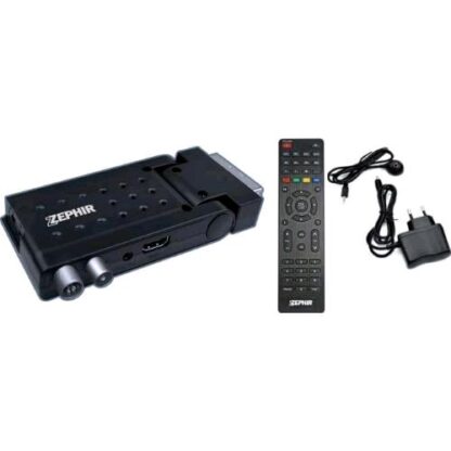 ZEPHIR SCEBT2 DECODER DIGITALE TERRESTRE DVB/T2 H265 SCART CON TELECOMANDO USB HDMI SCART NERO